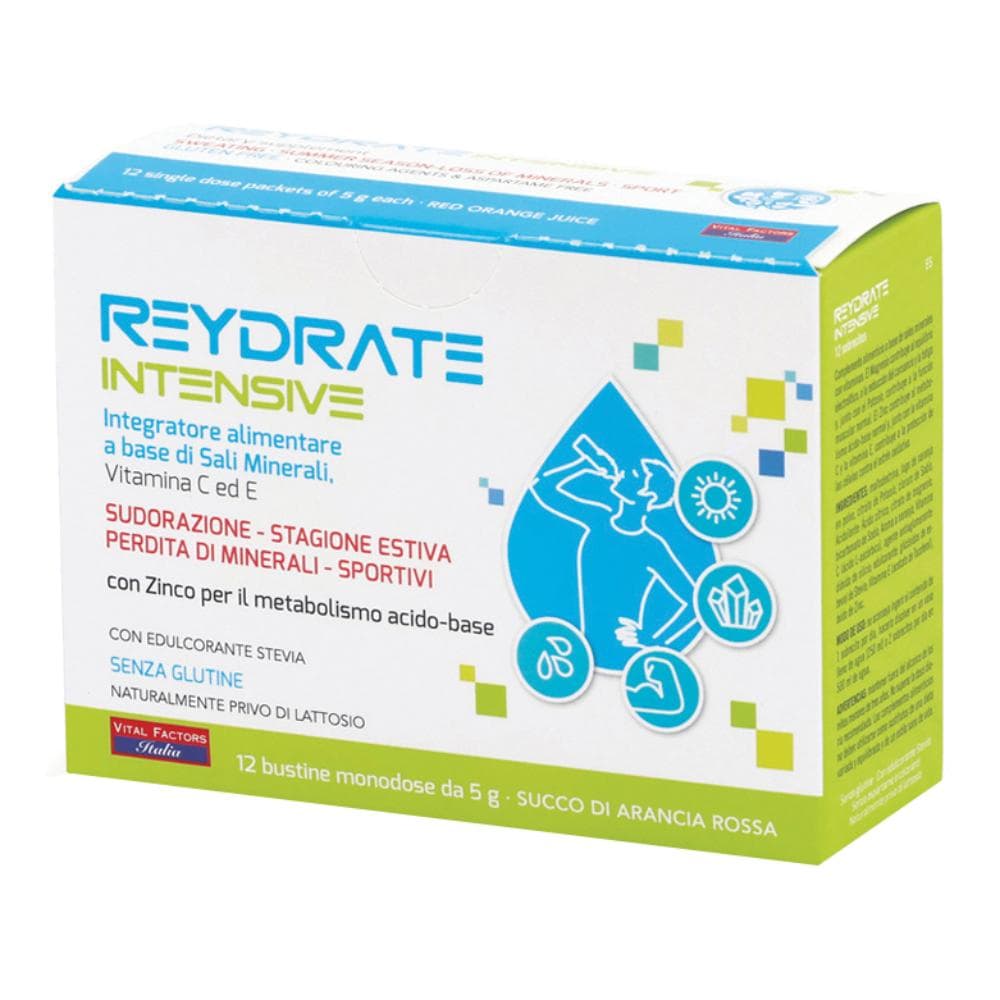 Vital Factors Reydrate Intensive Integratore di Minerali e Vitamine, 12 Bustine