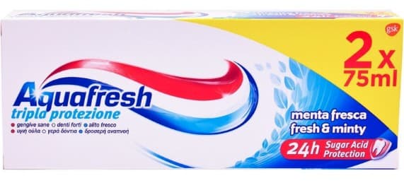 Dentifricio tripla protezione alla menta fresca 2x75 ml