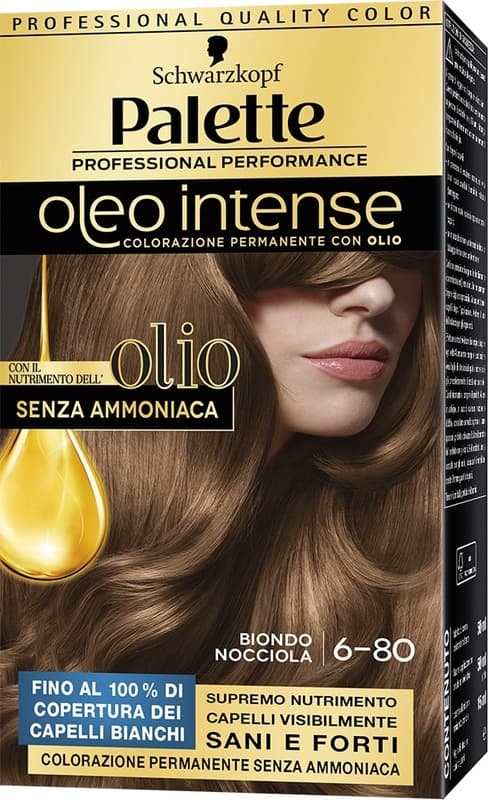 palette oleo intense colorazione permanente con olio 6-80 biondo nocciola