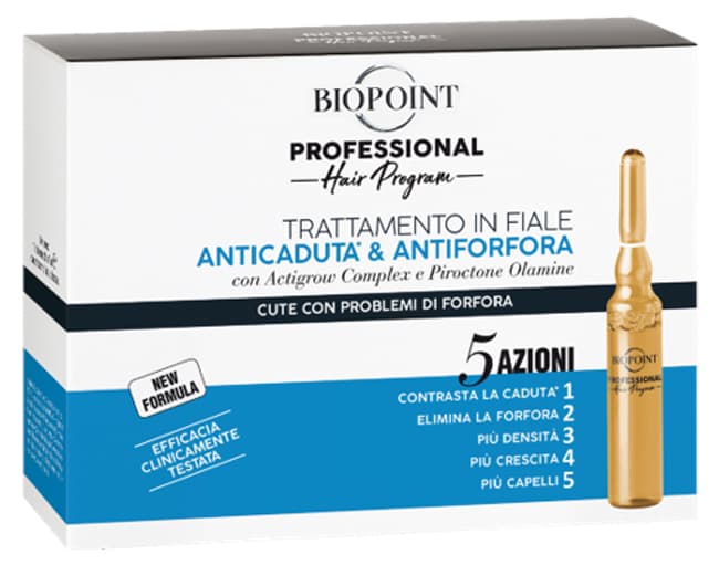 Biopoint trattamento in fiale anticaduta &amp; antiforfora (uomo-blu) 7 mlx10 fiale