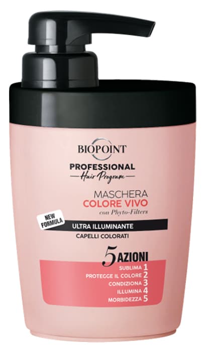 Biopoint Professional Hair 5 Azioni Maschera colore Vivo per Capelli Colorati 300 ml