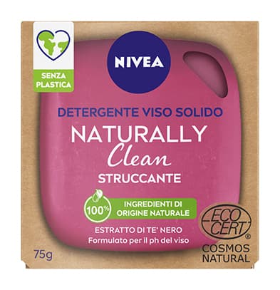 Nivea Naturally Clean Detergente Viso Solido Struccante 75 g