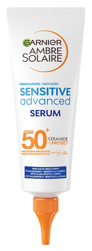 Garnier Ambre Solaire Advanced Sensitive Siero Protettivo SPF 50+ Viso e Corpo 125 ml