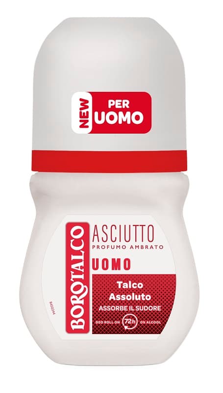 Borotalco Deodorante Uomo Roll-On Asciutto Ambrato Profumo Ambrato 50 ml