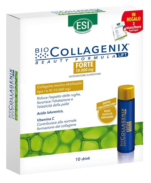 Biocollagenix Forte 10 Drink 300 Ml + 2 Maschere Omaggio