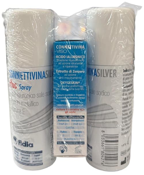 Connettivinasilver Plus Bipack Spray 50 Ml + Connettivinaviso Crema 50 Ml Campione
