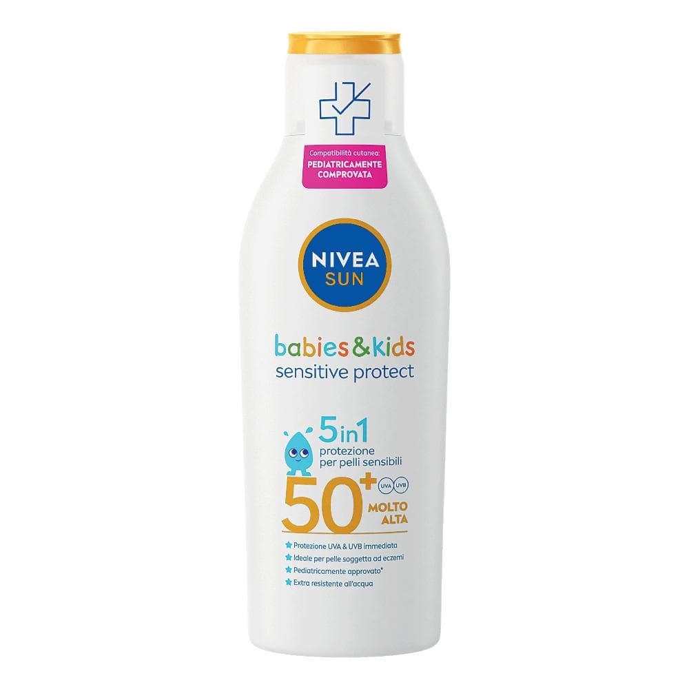 Nivea Sun Latte Solare Kids Sensitive Protect FP50+ Protezione Pelli Sensibili 200 ml