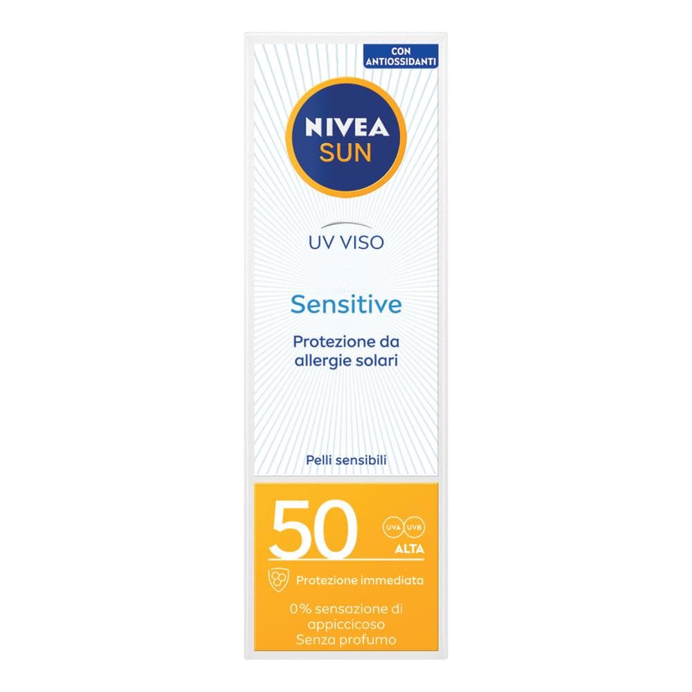 Nivea Sun Uv Crema Viso Protettiva per Pelli Sensibili SPF50 50 ml