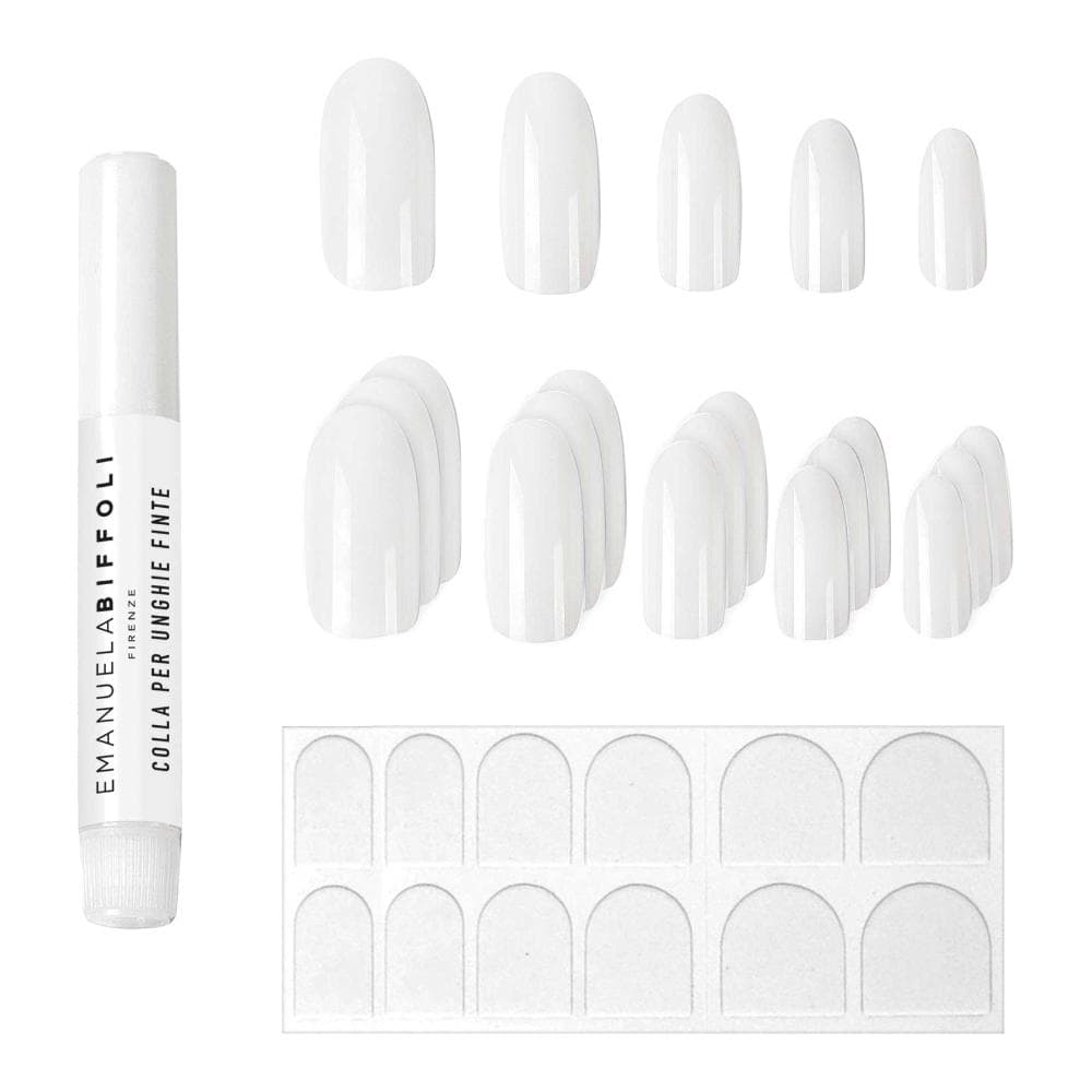 Unghie finte colore naturale - set ricostruzione da 24 unghie + colla