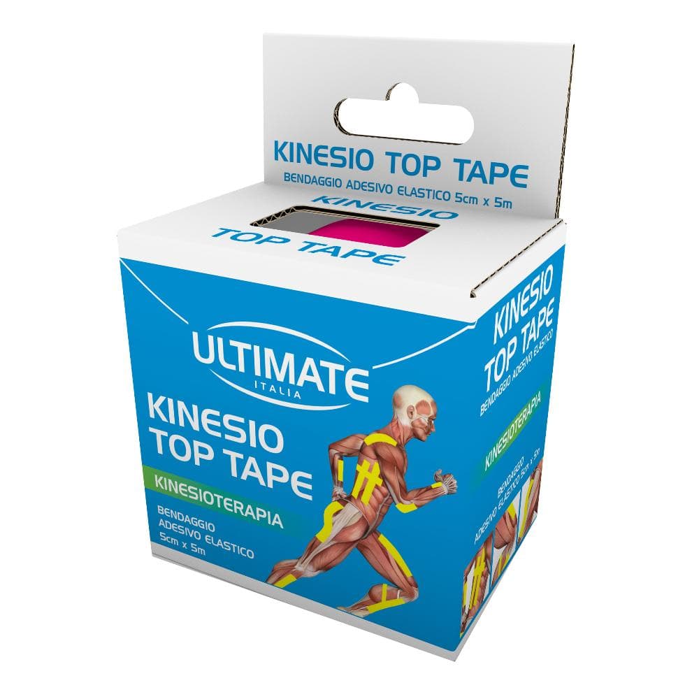 Ultimate kinesio top tape bendaggio adesivo elastico fucsia 5cmx5m