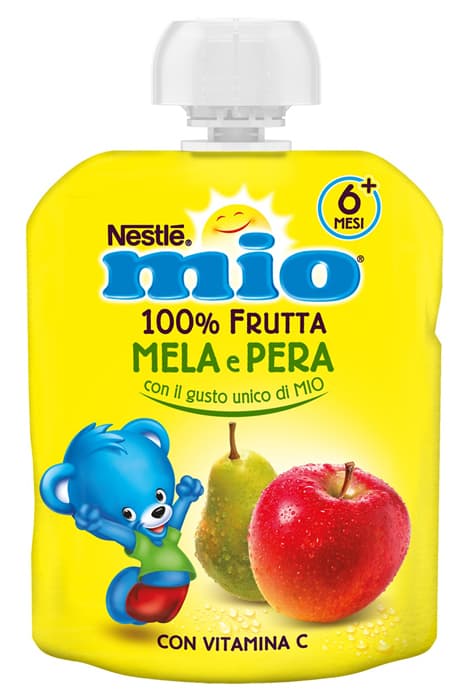 Nestlè mio merenda 100% frutta mela e pera da spremere pouch 90ml