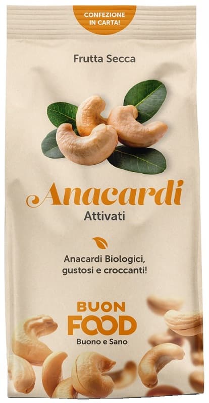 BUON FOOD ANACARDI ATTIVATI FRUTTA SECCA BIO 200 G