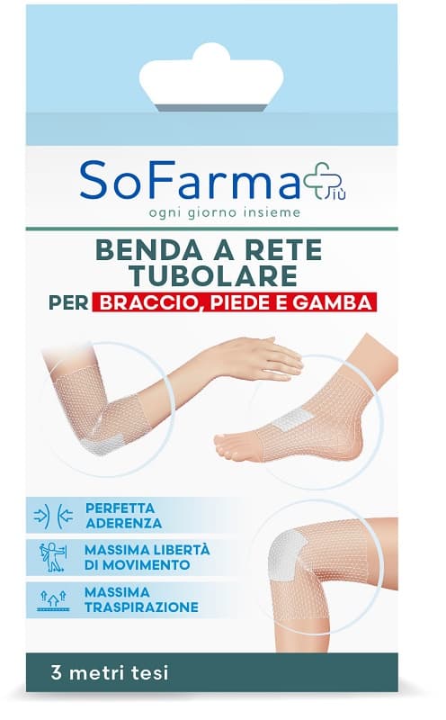 Benda A Rete Tubolare Sofarmapiu' Per Braccio Piede E Gamba 3 Metri Tesi