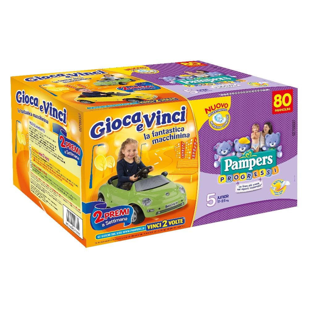 PAMPERS PROGRESSI QUADRIACK PANNOLINI PREMIUM JUNIOR 80PZ