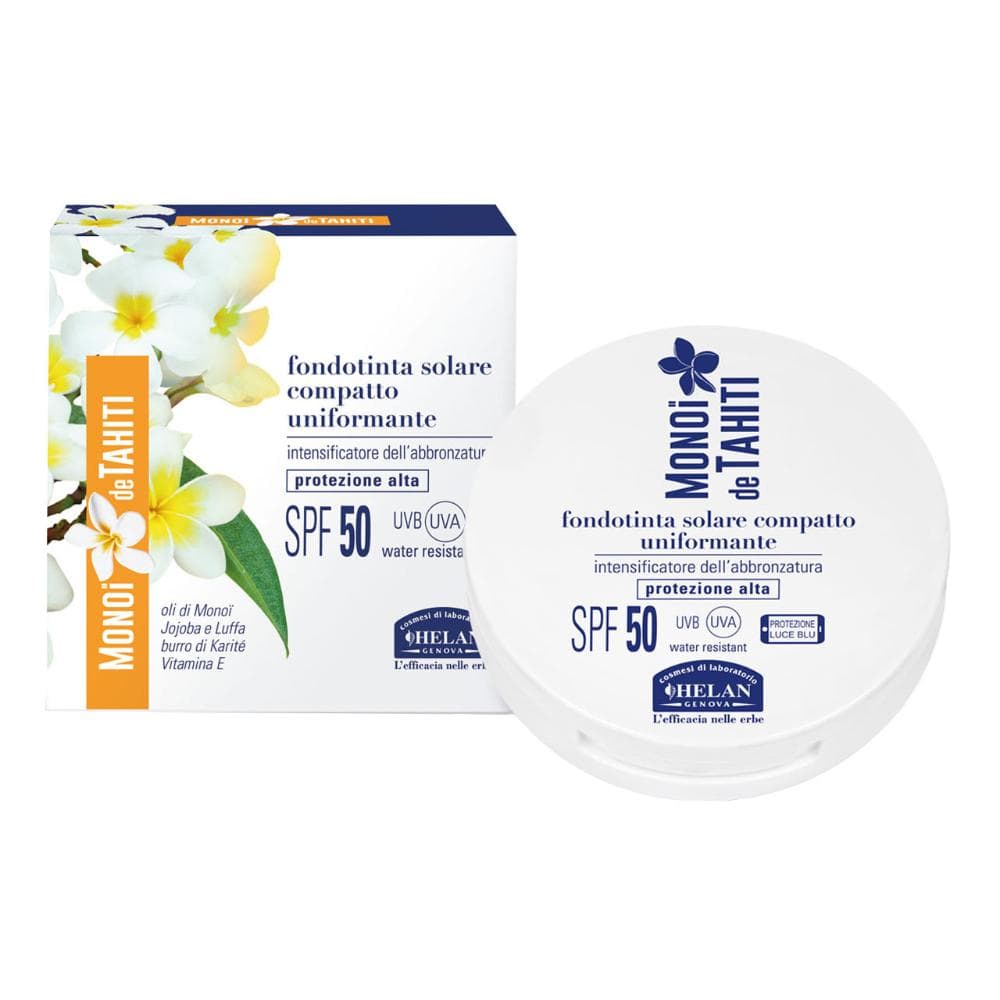 Helan monoi de tahiti fondotinta solare compatto uniformante maitai spf50