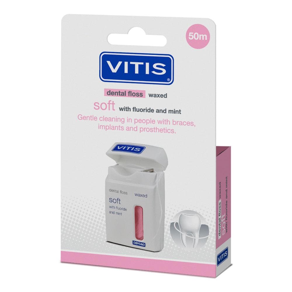 Vitis Dental Floss Soft Filo Interdentale Con Fluoro e Menta 50 m