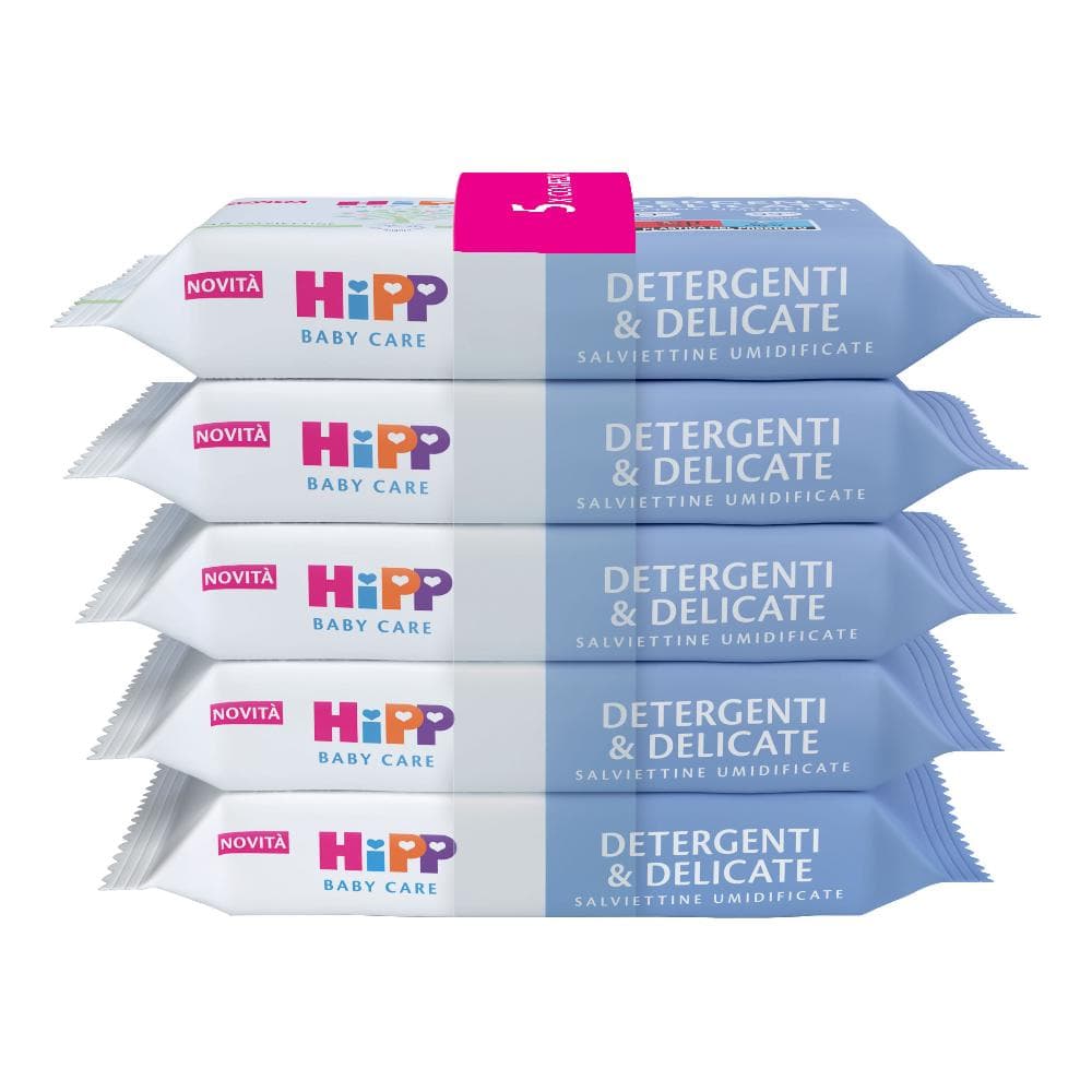Hipp Baby Care - Salviettine Detergenti e Delicate Multipack, 5 x 48 Salviette