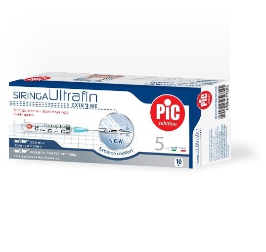 Pic Siringa Ultrafine Sterile da 5 ml 10 Pezzi
