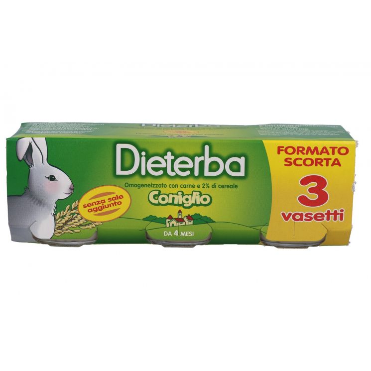 Dieterba Omogenizzato Coniglio 3 Vasetti da 80 g