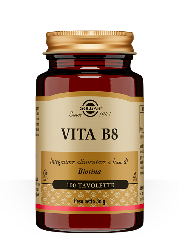 Solgar Vita B8 Integratore di Biotina Per Unghie Pelle e Capelli 100 Tavolette