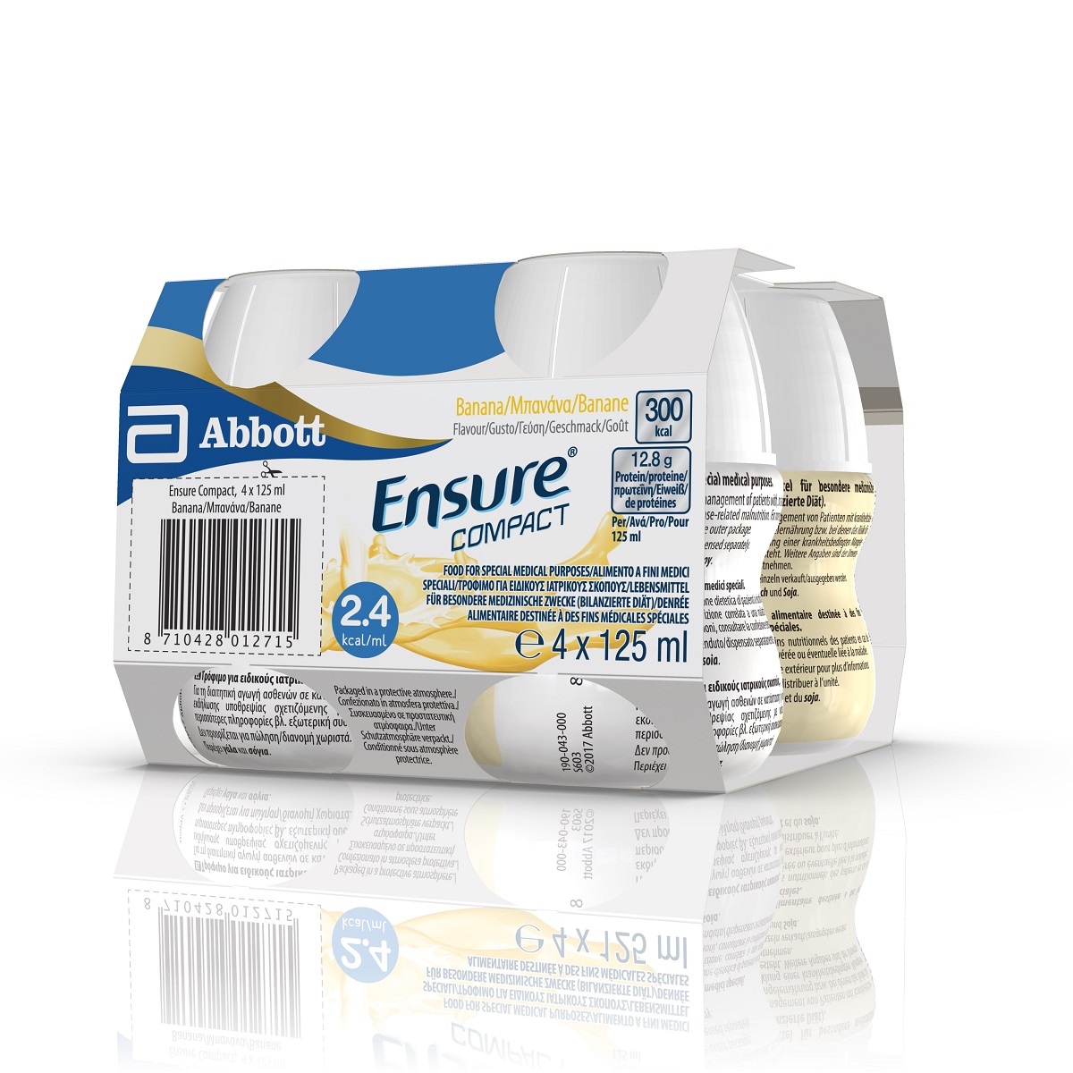 Ensure Compact Alimento a Fini Medici Speciali Ipercalorico e Proteico Banana 4x125ml
