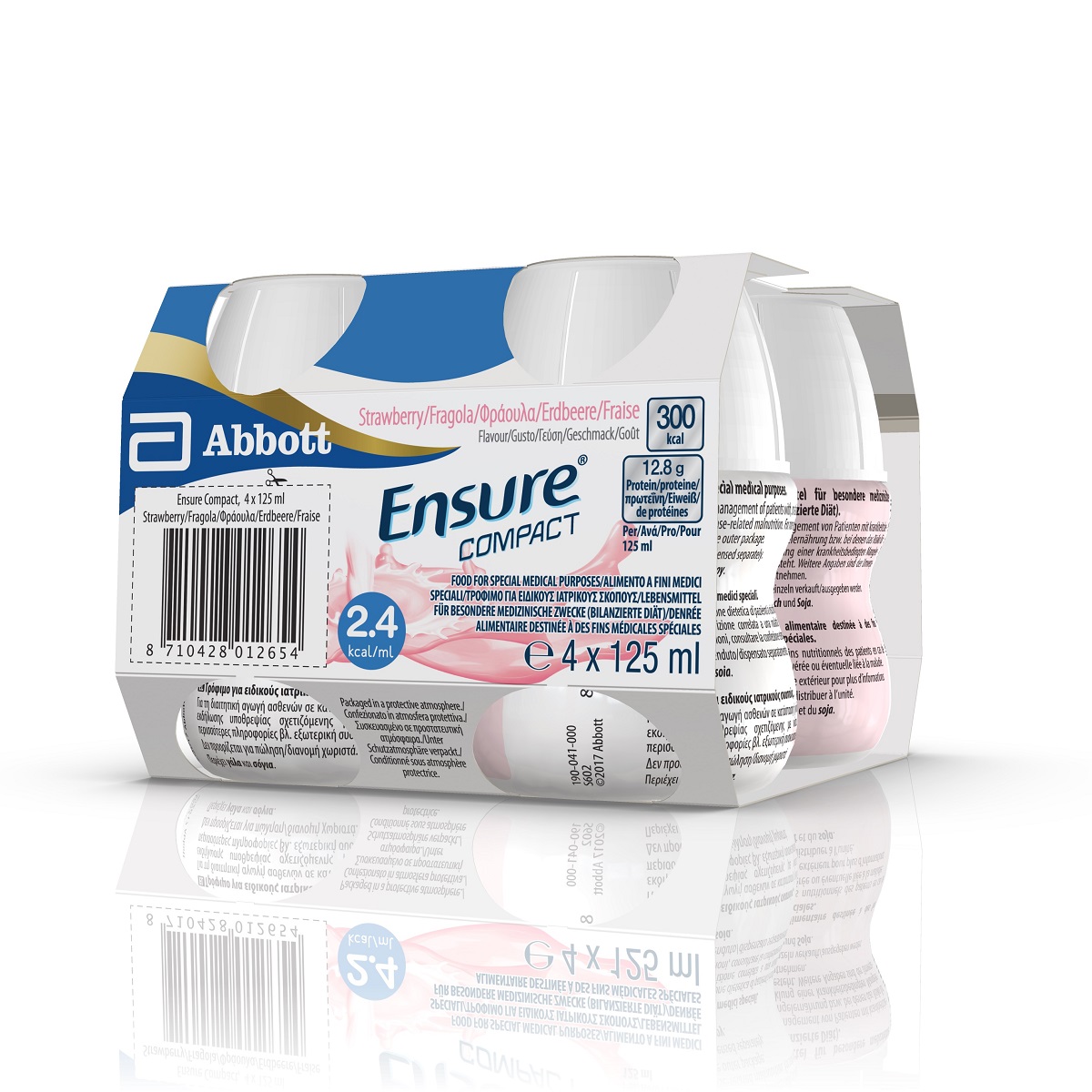 Ensure Compact Alimento a Fini Medici Speciali Ipercalorico e Proteico Fragola 4x125ml