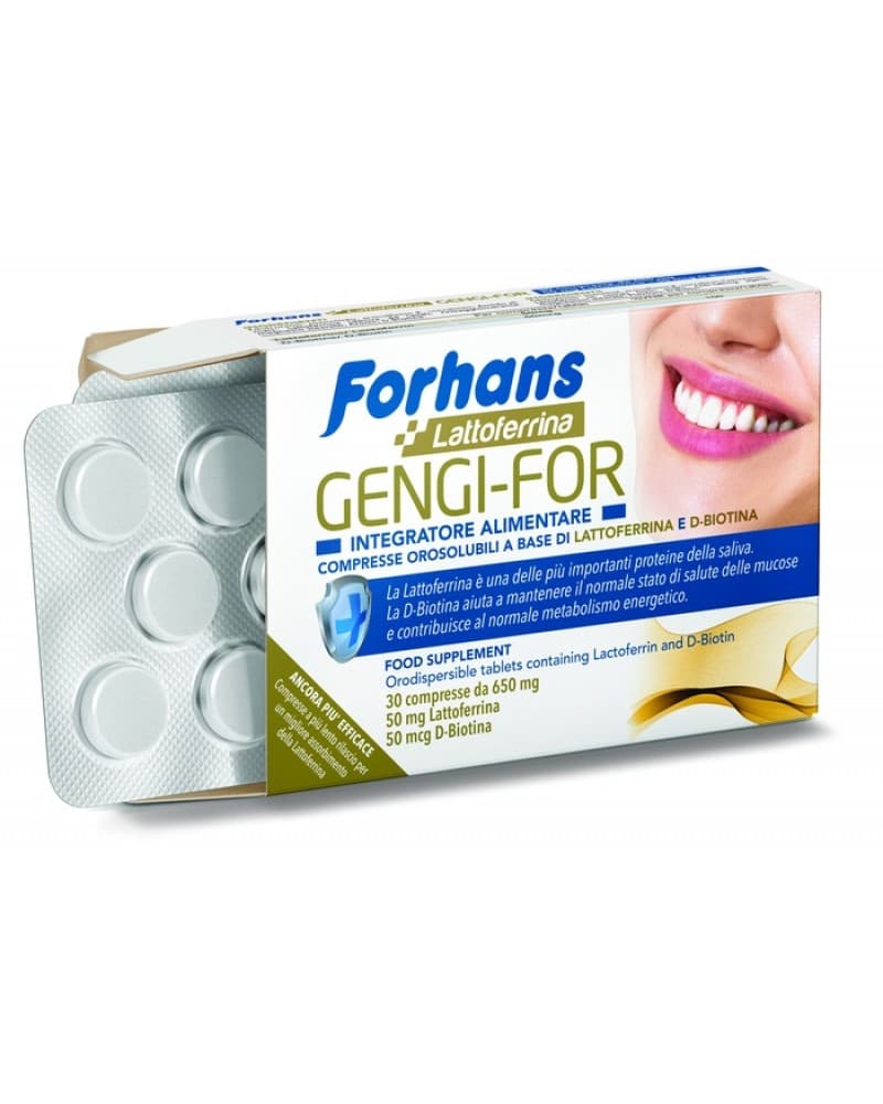 Forhans Gengi-For Integratore di Lattoferrina e D-Biotina 30 Compresse Orosolubili