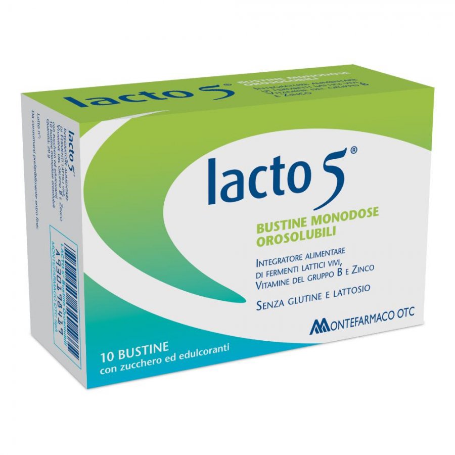 Lacto 5 Integratore Fermenti Lattici 10 Bustine Orosolubili