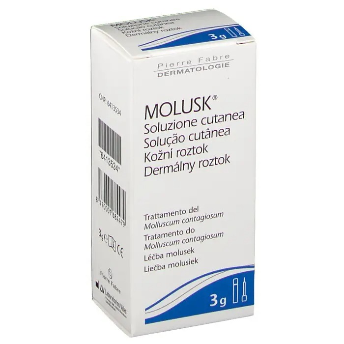 Molusk 10% Soluzione Cutanea Trattamento Mollusco Contagioso 3 g