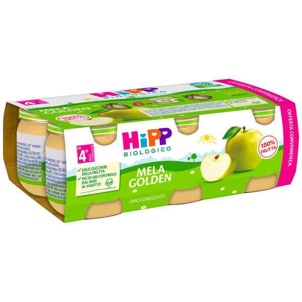 Hipp Biologico Omogeneizzato Mela Golden 2x80g
