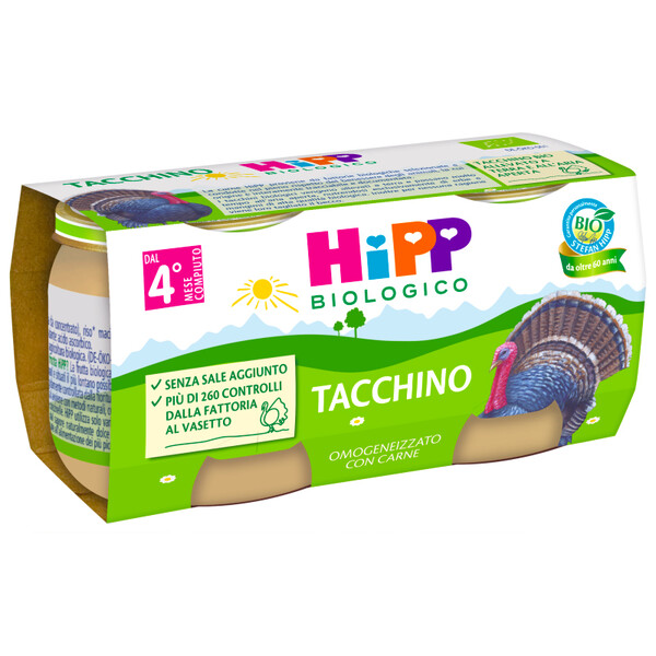 Hipp Biologico Omogeneizzato Tacchino 2 x 80 g