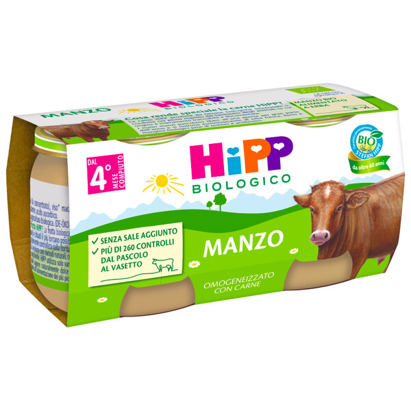 Hipp Biologico Omogeneizzato Manzo 2x80g