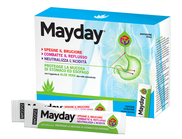Zuccari MayDay Integratore Bruciore Di Stomaco e Reflusso 18 Stick