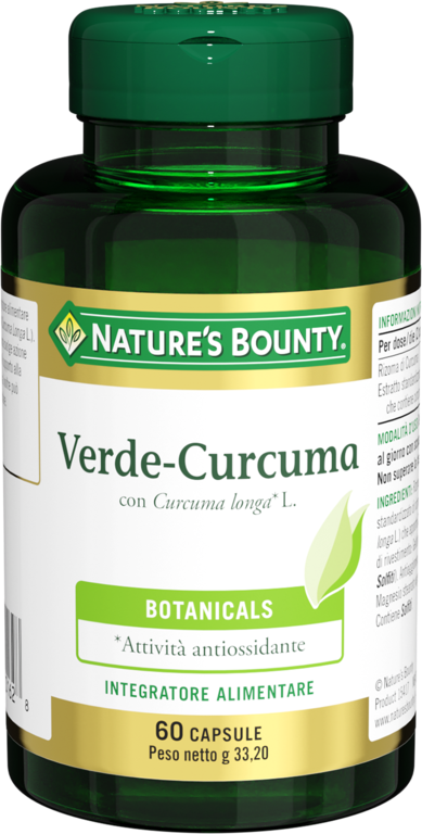 Nature's Bounty Verde-Curcuma Integratore Antiossidante 60 Capsule