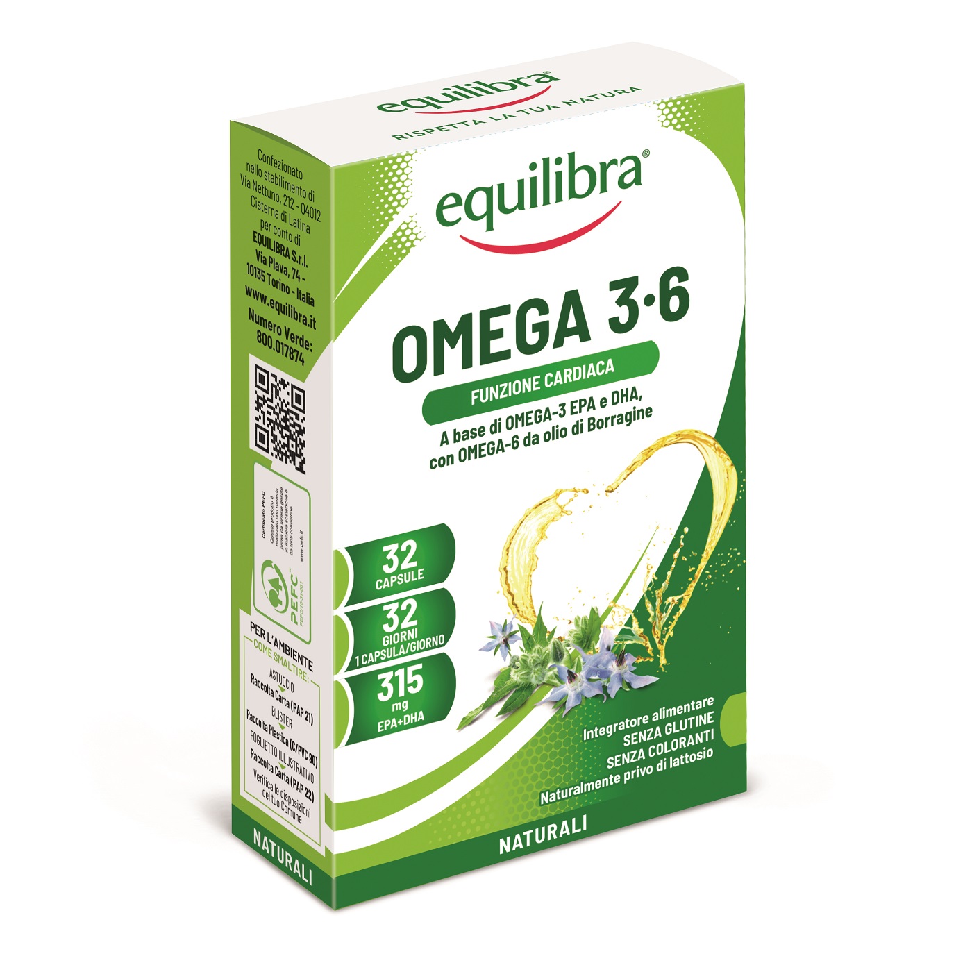 Equilibra Omega 3-6 Integratore Benessere Cardiovascolare 32 Perle