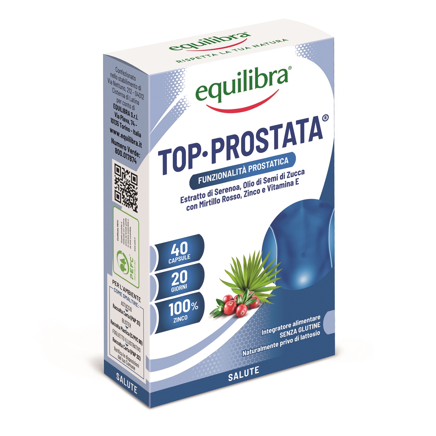 Equilibra Top Prostata Integratore Benessere Vie Urinarie 40 Capsule