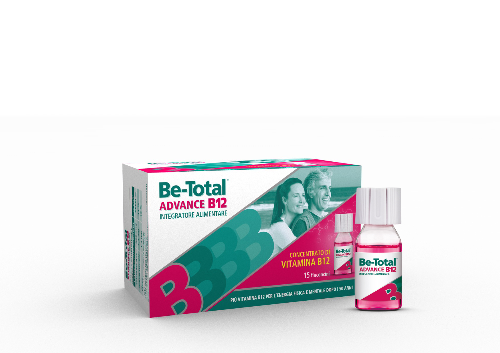 Be-Total Advance B12 Integratore Alimentare Vitamina B12 Vitamina B Zinco 15 Flaconcini