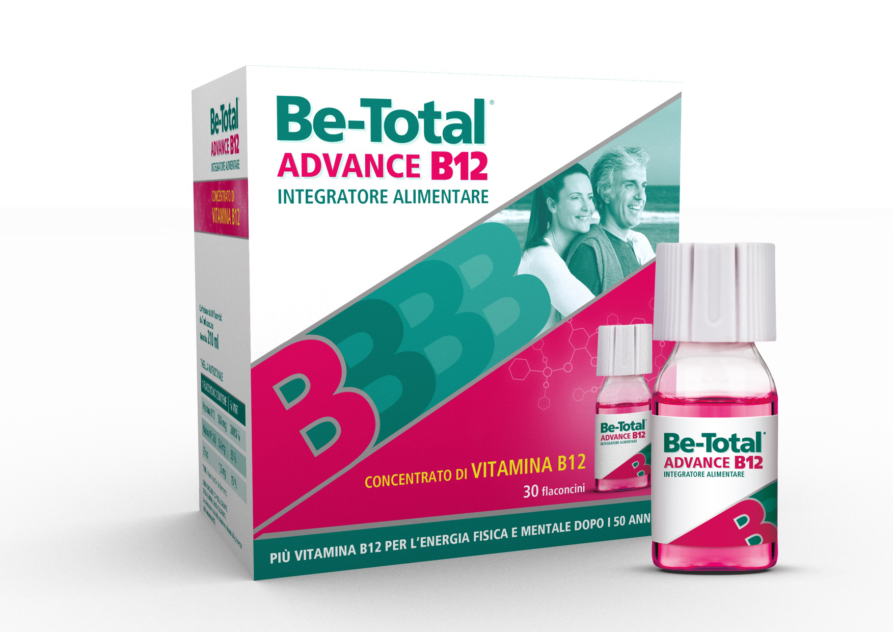 Be-Total Advance B12 Integratore alimentare Vitamina B12 Vitamina B Zinco 30 Flaconcini