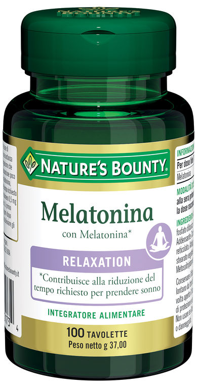 Nature's Bounty Melatonina Integratore Sonno 100 Tavolette