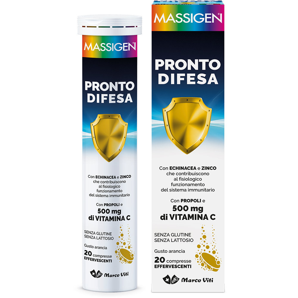 Massigen Pronto Difesa Integratore Supporto Difese Immunitarie 20 Compresse Effervescenti