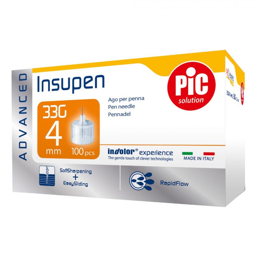 Pic Insupen Advanced 33G Ago Penna Insulina 4mm 100 Pezzi