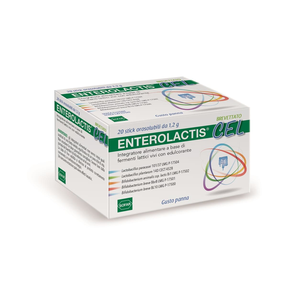 Enterolactis Cel Integratore Fermenti Lattici Vivi 20 Stick Orosolubili
