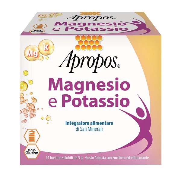 Apropos Magnesio e Potassio Integratore di Sali Minerali 24 Bustine