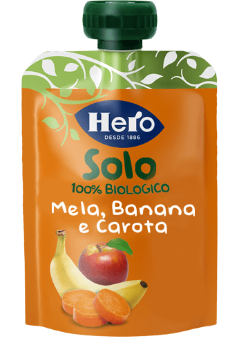 Hero Solo Frutta Frullata 100% Bio Mela Banana E Carota 100 g
