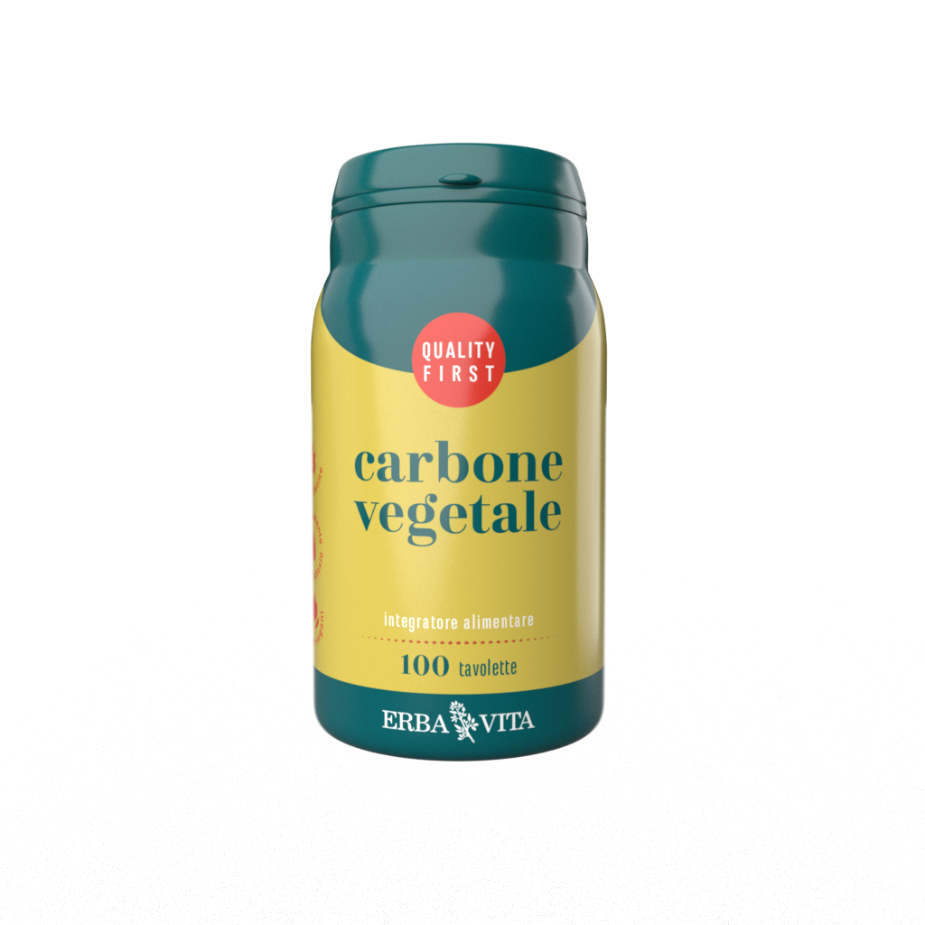 Erba Vita Carbone Vegetale Integratore Intestinale 100 Tavolette