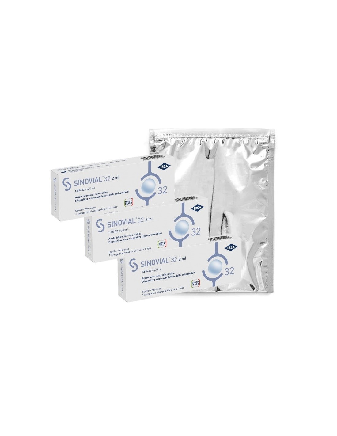 Sinovial 32 2ml Siringa Intra Articolare Con Acido Ialuronico 3 Pezzi