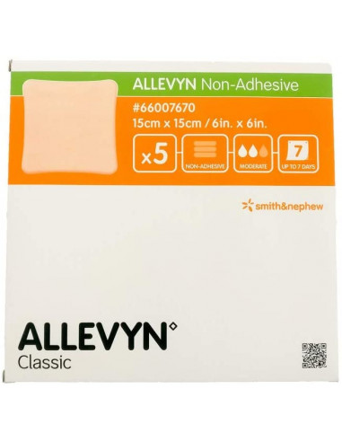 Allevyn Non-Adhesive Medicazione Idrocellulare Non Adesiva 15x15 cm 5 Medicazioni