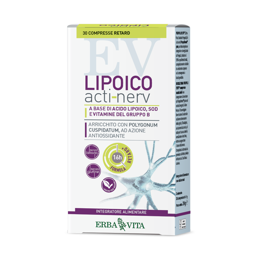 Erba Vita Lipoico Acti-Nerv Integratore Antiossidante 30 Compresse