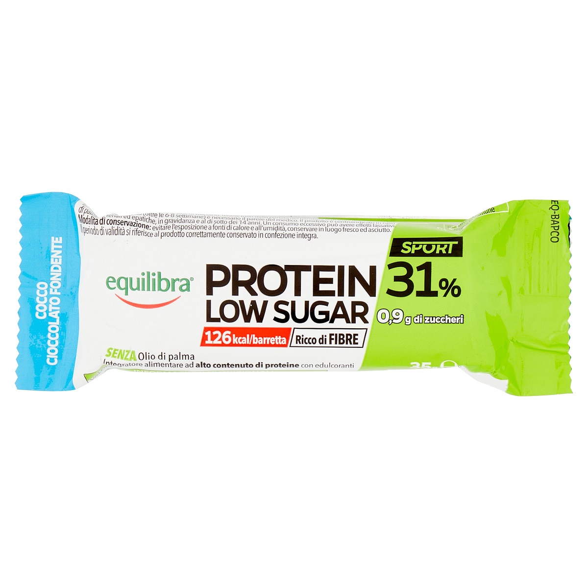 Equilibra® Barretta Protein Low Sugar Cocco e Cioccolato Fondente