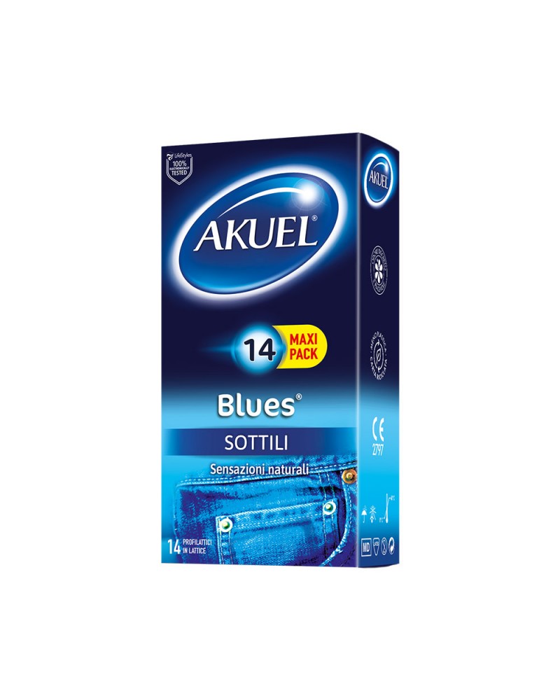 Akuel Blues Profilattico Sottile 14 Pezzi